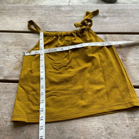 Owl's & Bat's Girls Tank Top Size 4 Stretchy Knit Brown Shoulder Ties NEW - Picture 6 of 6